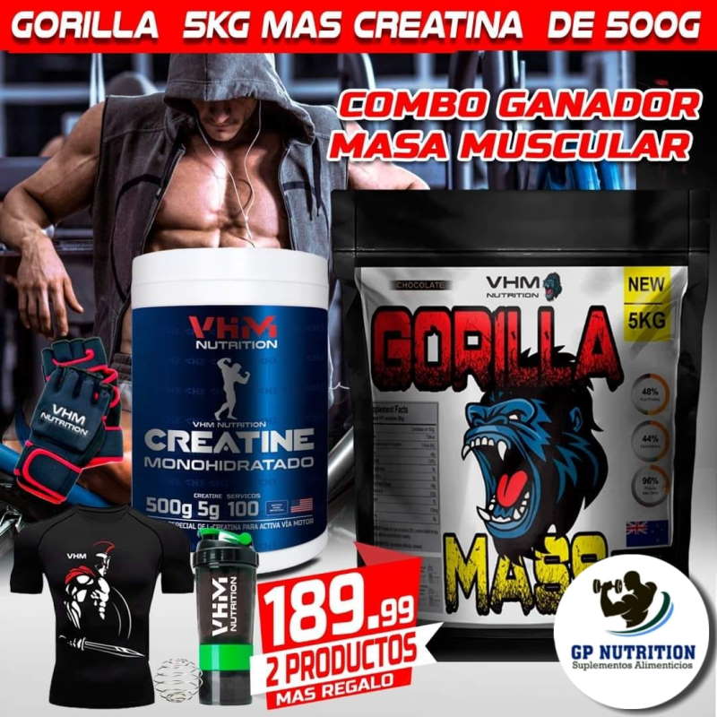 GORILLA MASS 5KG + CREATINA VHM 500G - VHM NUTRITION
