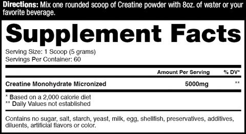 INFORMACIÓN NUTRICIONAL DRAGON PHARMA CREATINE MONOHIDRATE ESSENTIALS
